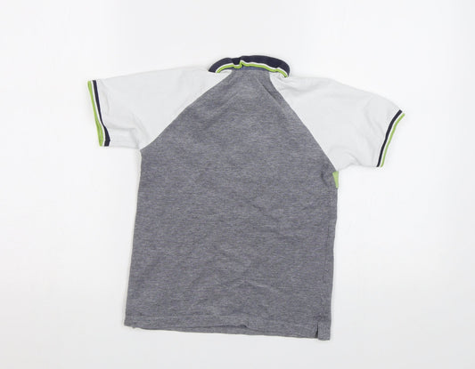 Matalan Boys Grey Striped Basic Polo Size 8 Years