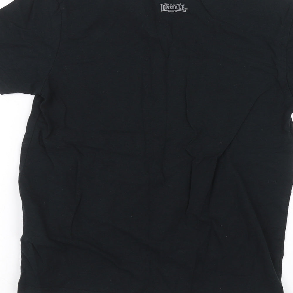 Lonsdale Mens Black T-Shirt Size S