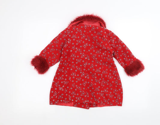 butterfly wings Girls Red Jacket Size 4 Years