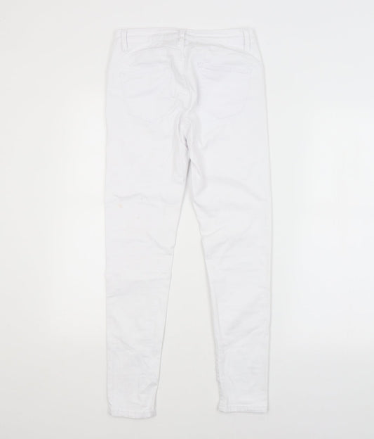 Ragazzi Womens White Skinny Jeans Size 16 L25 in