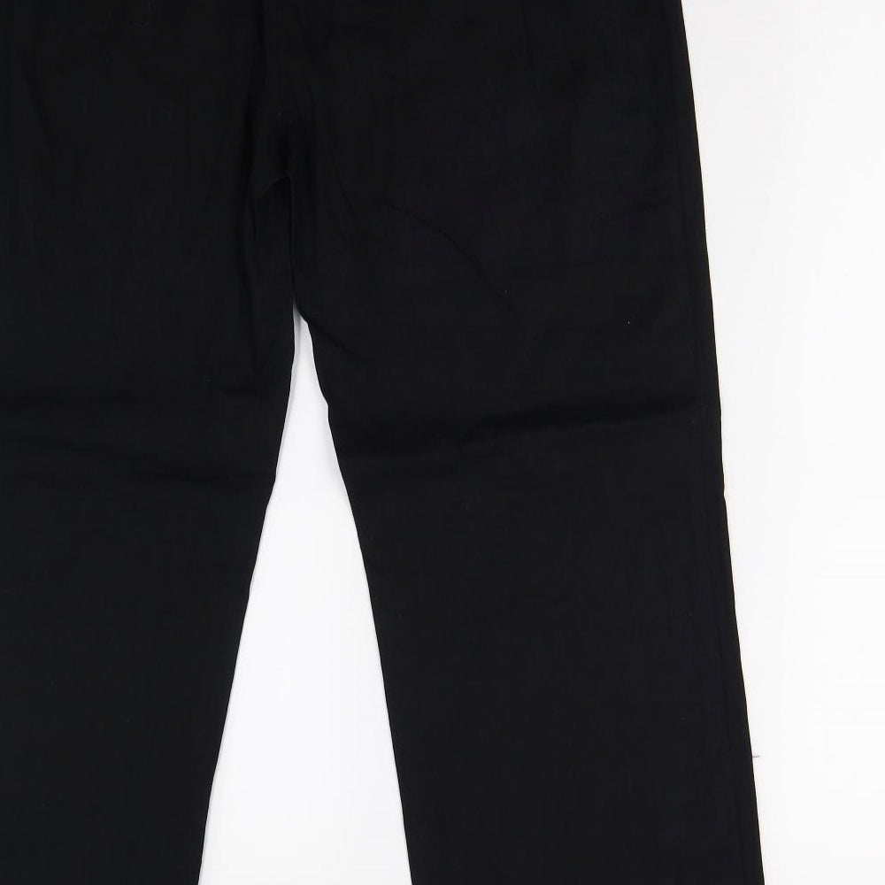 M&S Womens Black Trousers Size 16 L28 in