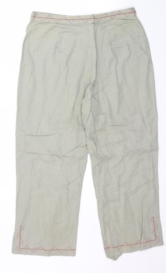 Affinites Womens Gold Capri Trousers Size 14 L24 in