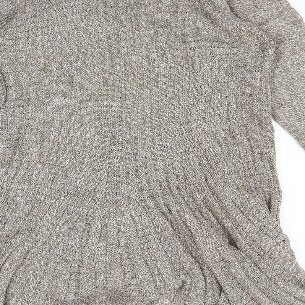 ELLE Womens Brown Cardigan Jumper Size S