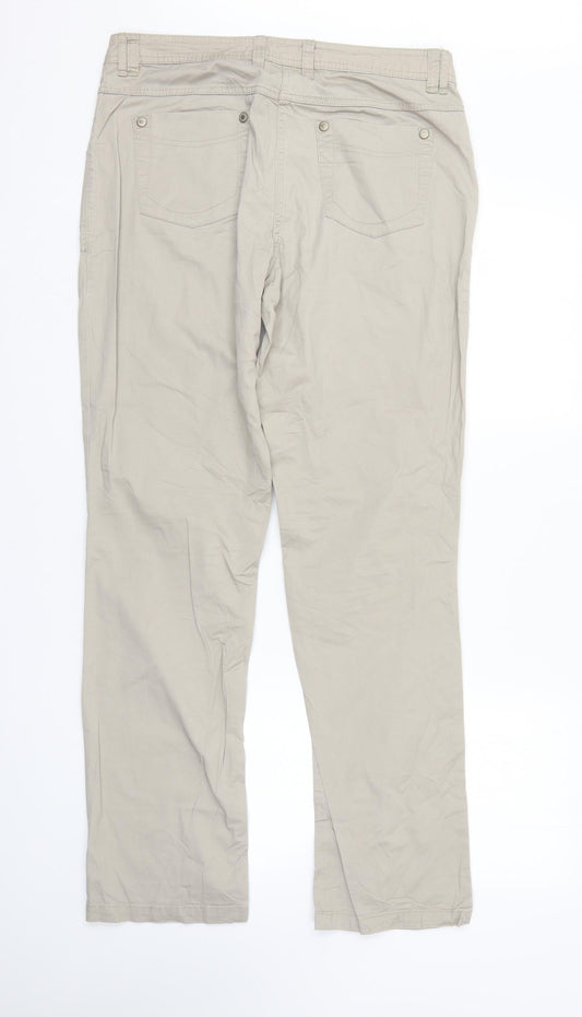 Cecilia Classics Womens Ivory Denim Straight Jeans Size 14 L32 in