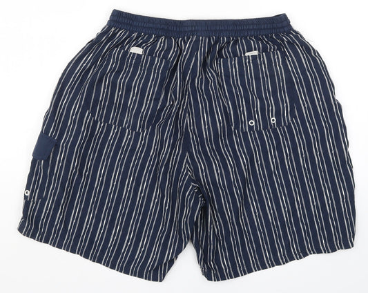 Preworn Mens Blue Striped Athletic Shorts Size 29