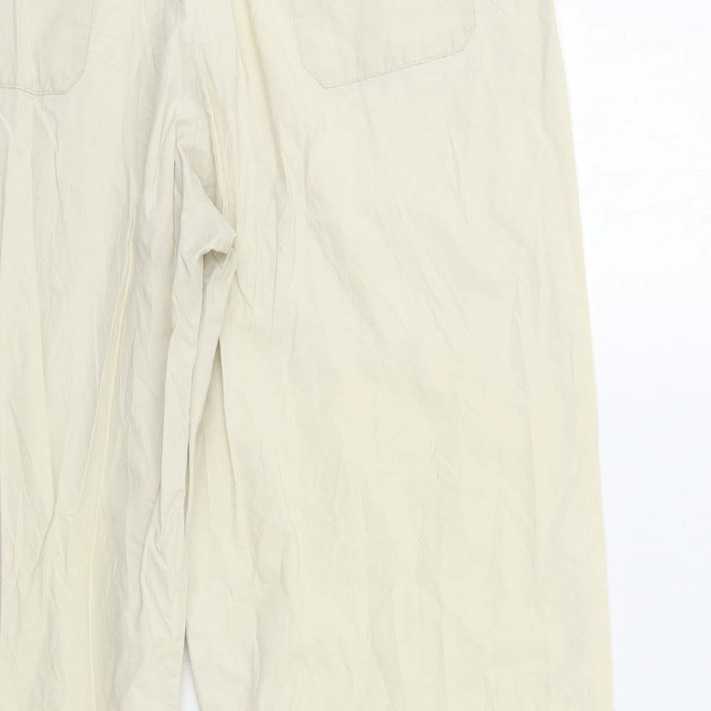 Preworn Womens Beige Cropped Trousers Size 32 in L25 in