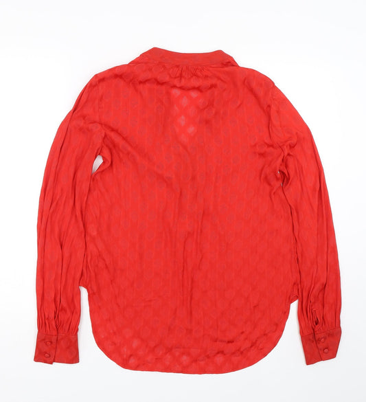 NEXT Womens Red Basic Button-Up Size 10