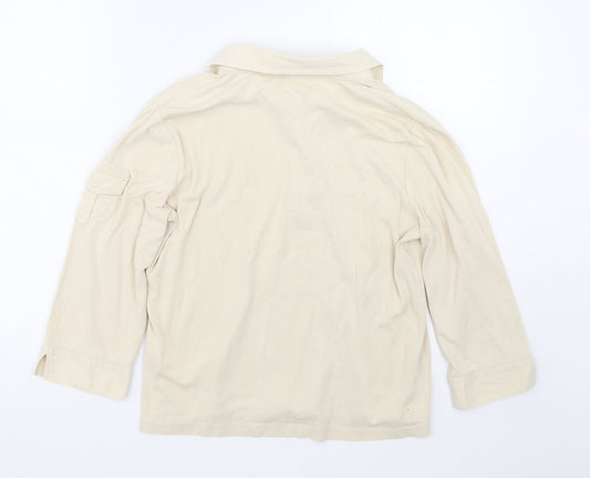 Carolyn Taylor Womens Beige Basic T-Shirt Size L