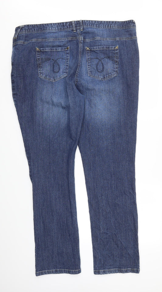 1932 Womens Blue Straight Jeans Size L L32 in