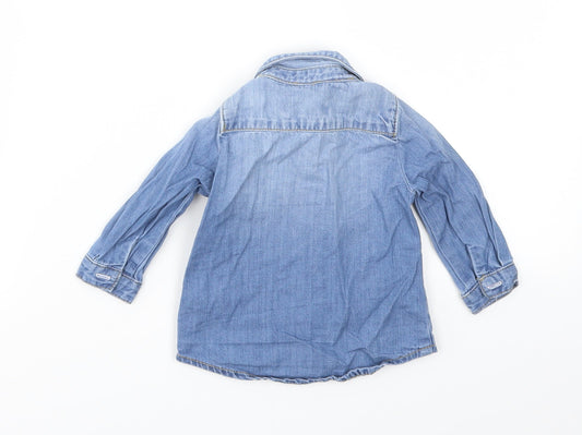 DENIM &CO Girls Blue Basic Coat Jacket Size 3-6 Months