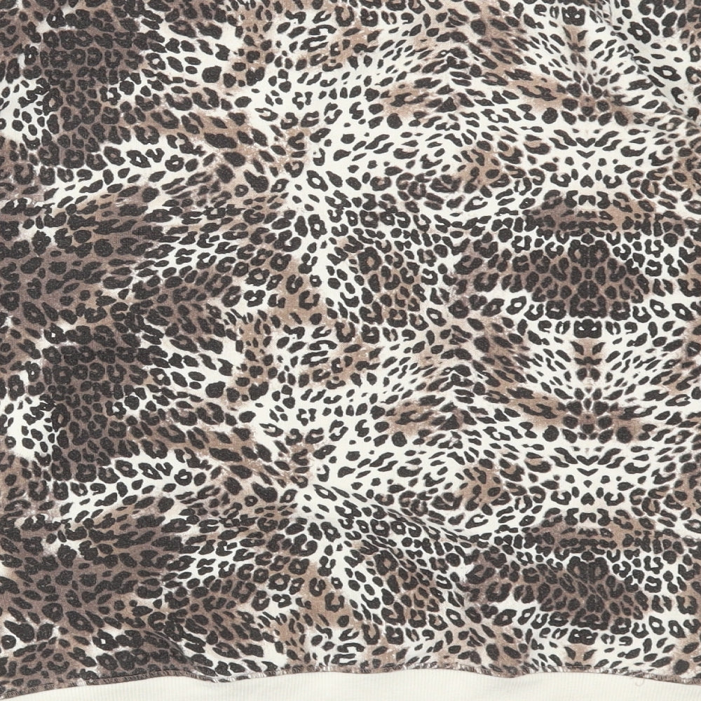 Brave Soul Womens Brown Animal Print Pullover Jumper Size S