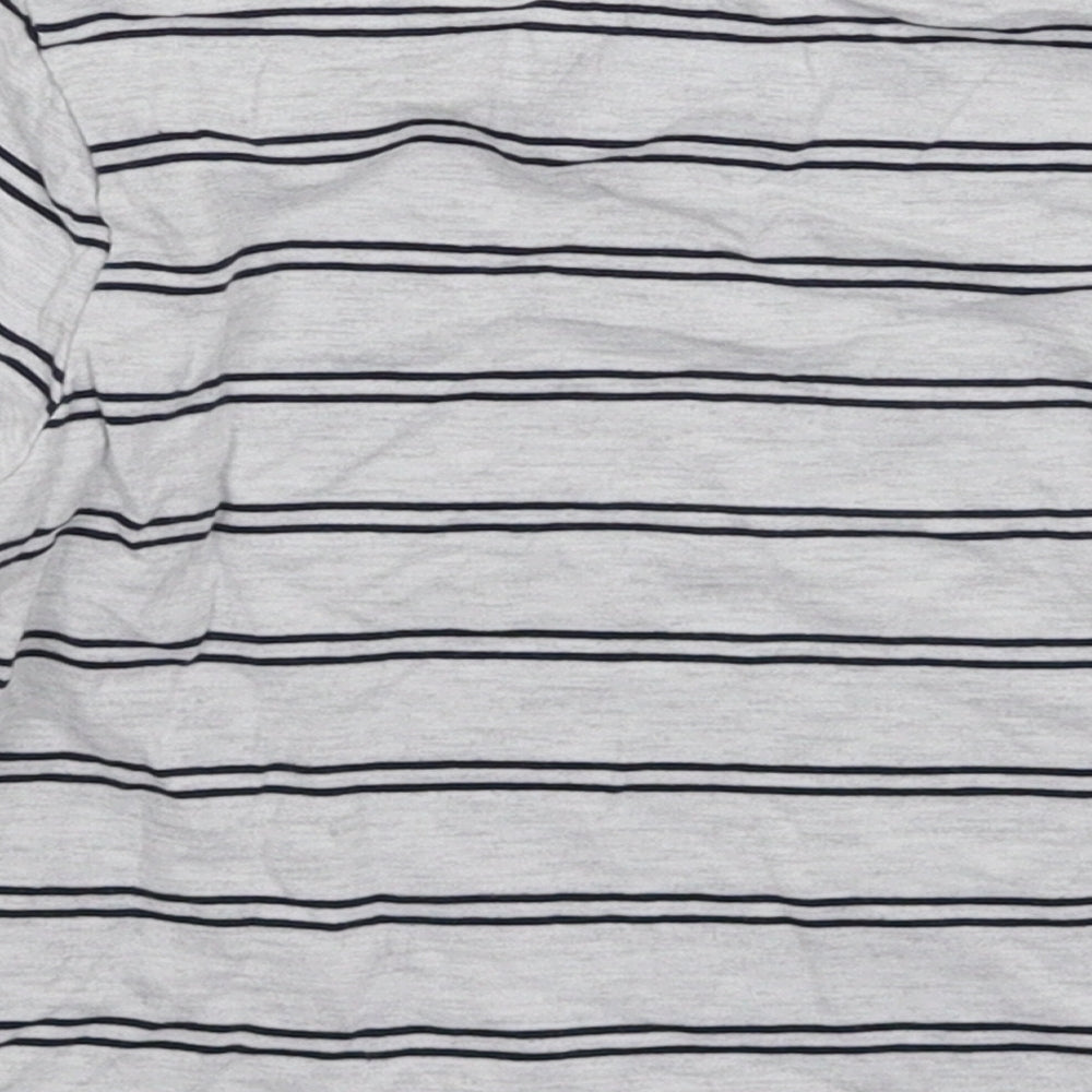 Marks and Spencer Boys Grey Striped Basic T-Shirt Size 2-3 Years