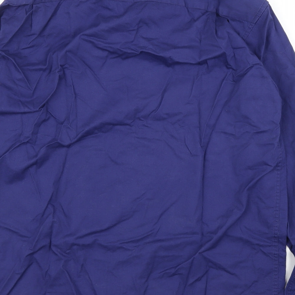 Lakes Edge Mens Blue Button-Up Size L