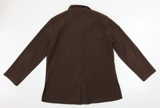 SALOOS Womens Brown Jacket Blazer Size 14