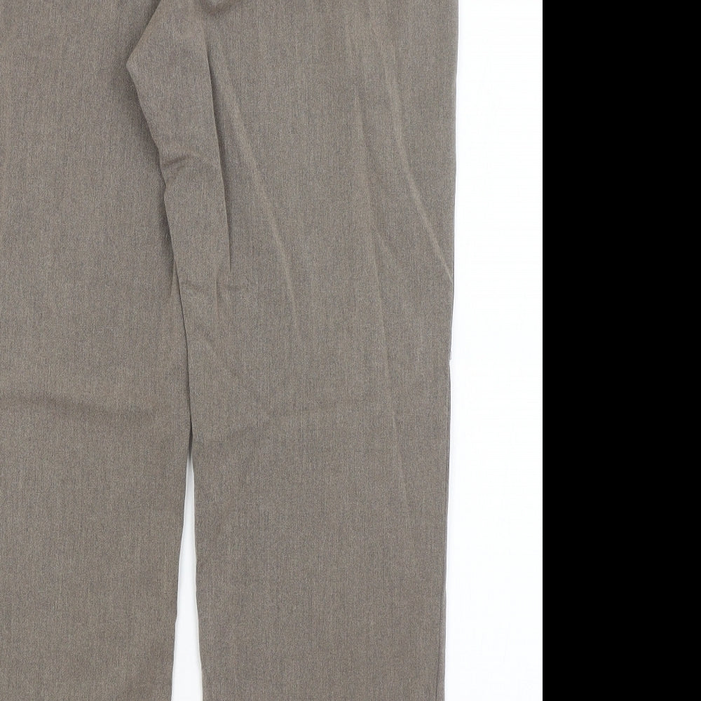 M&S Womens Brown Trousers Size 16 L27.5 in