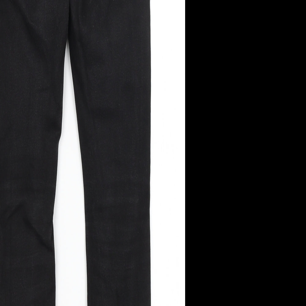 Brand and care label for Denim Co women’s black skinny jeans, size UK 8, 27-inch leg
