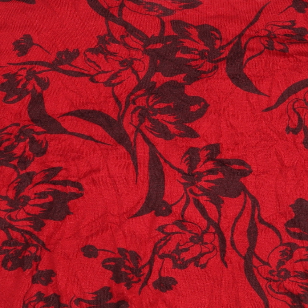 Marks and Spencer Womens Red Floral Pullover Jumper Size L
