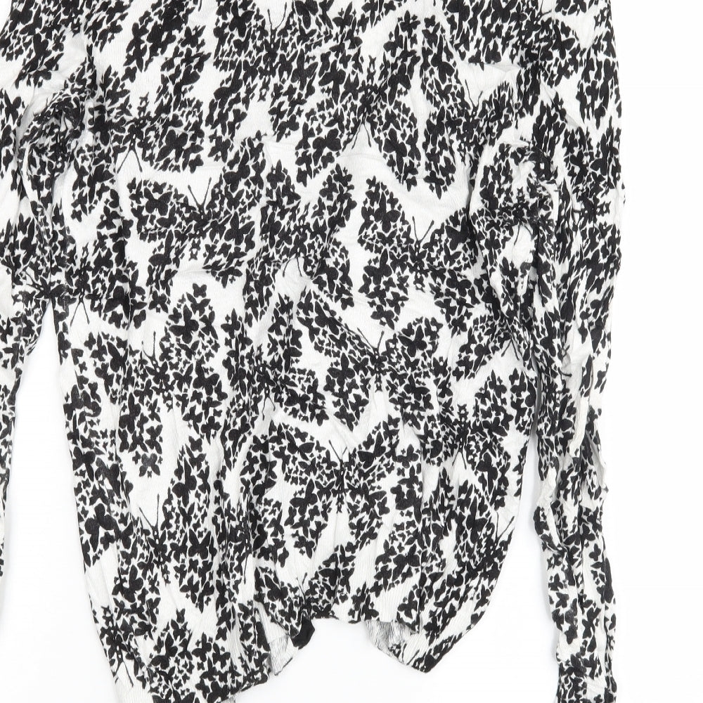 Marks and Spencer Womens Ivory Floral Cardigan Jumper Size 14