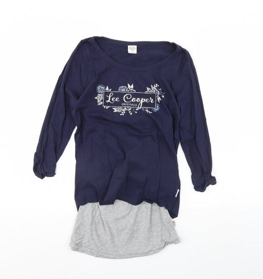 Additional front view of Lee Cooper women’s blue basic blouse, size UK 8