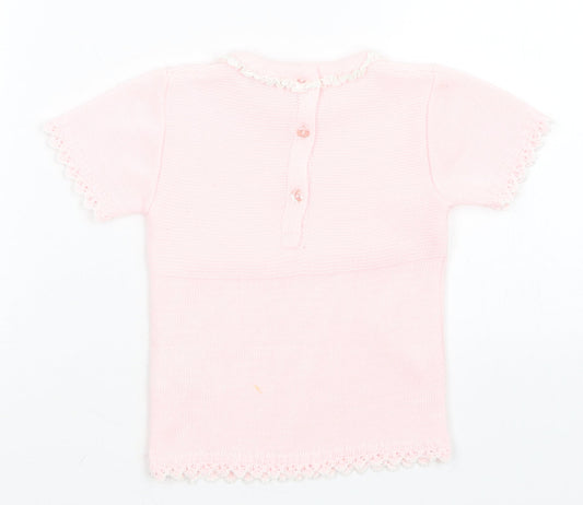 bluesbaby Girls Pink Pullover Jumper Size 9-12 Months