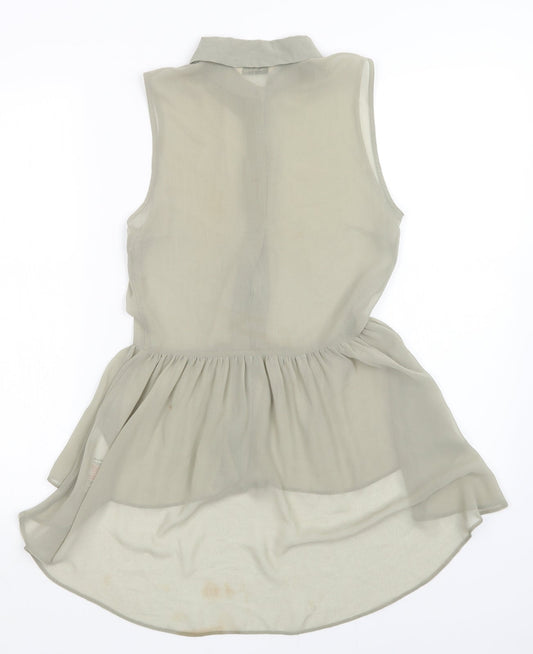 Miss Selfridge Womens Green Basic Blouse Size 6