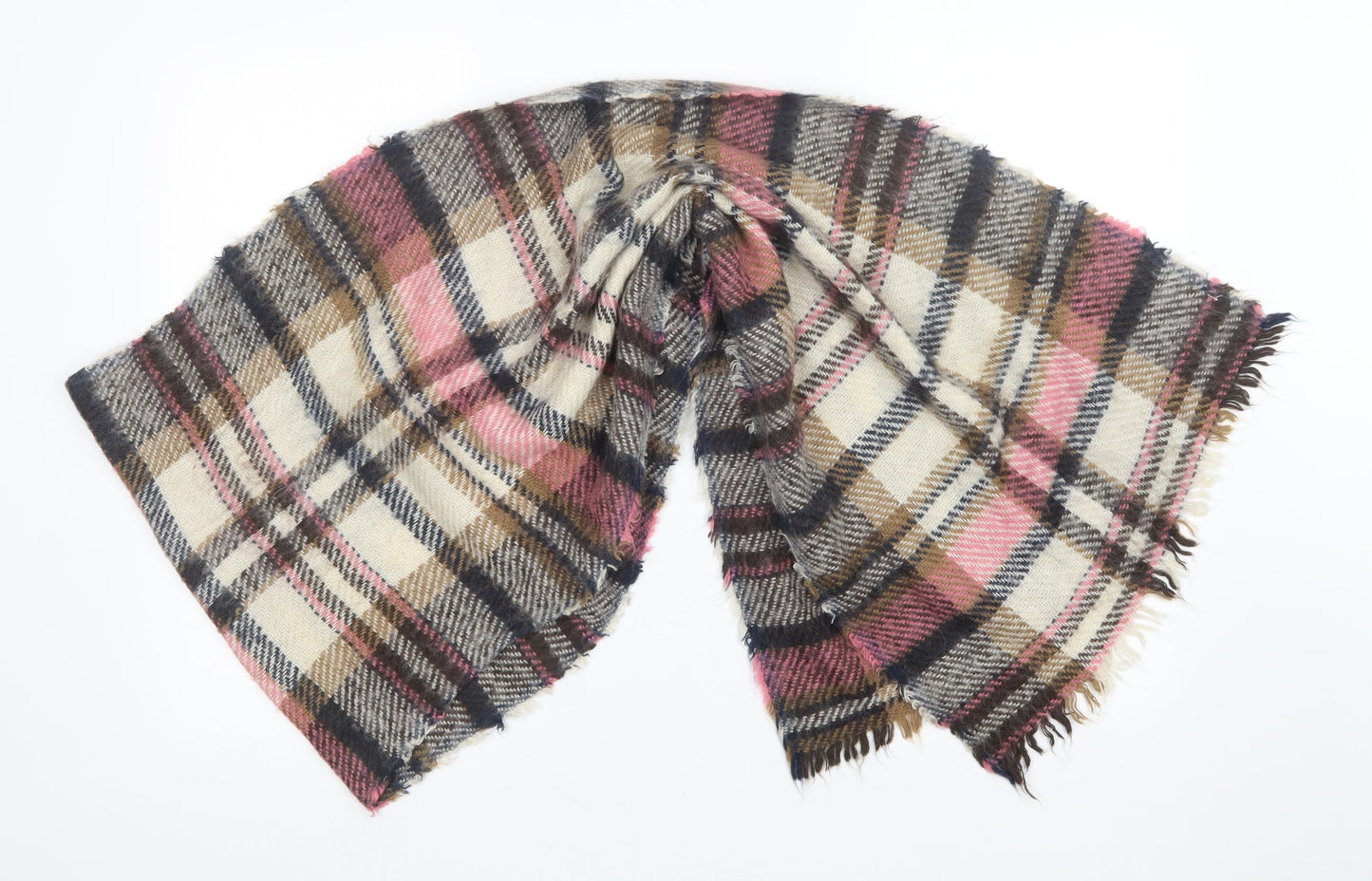 Preworn Womens Multicoloured Plaid Shawl/Wrap