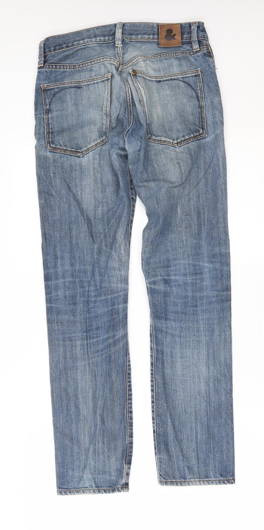 H&M Mens Blue Straight Jeans Size 28 L28 in - sqin fit