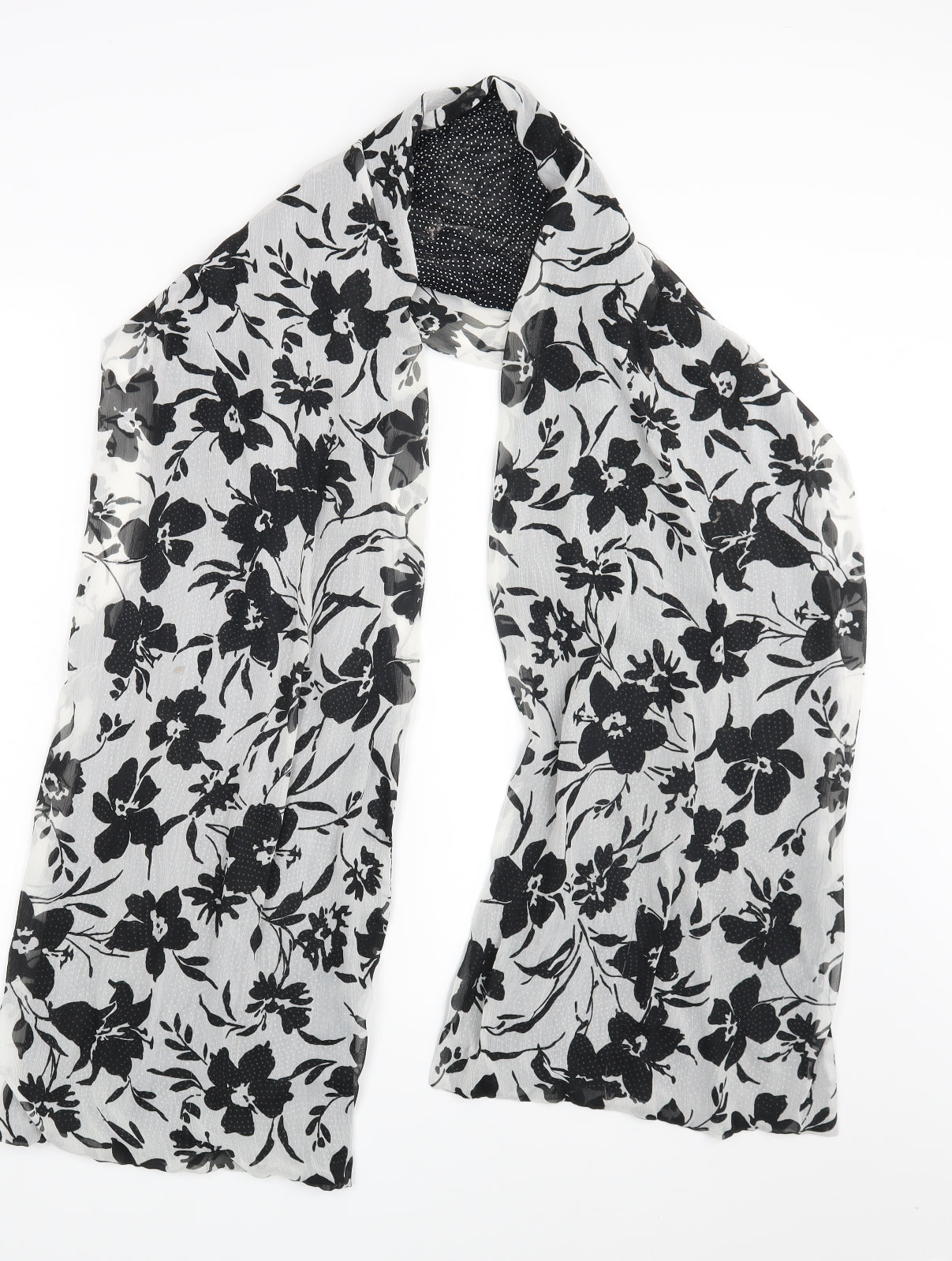 Preworn Womens Grey Floral Scarf