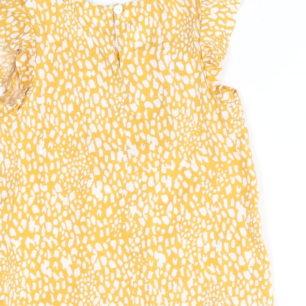 Primakr Girls Yellow Animal Print Basic Blouse Size 3-4 Years
