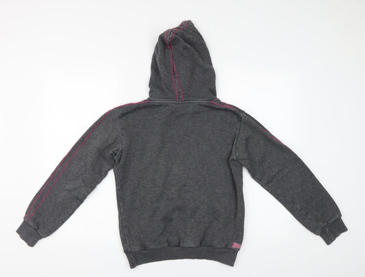 Womens UK 10 Regular Lonsdale Grey Pullover Hoodie