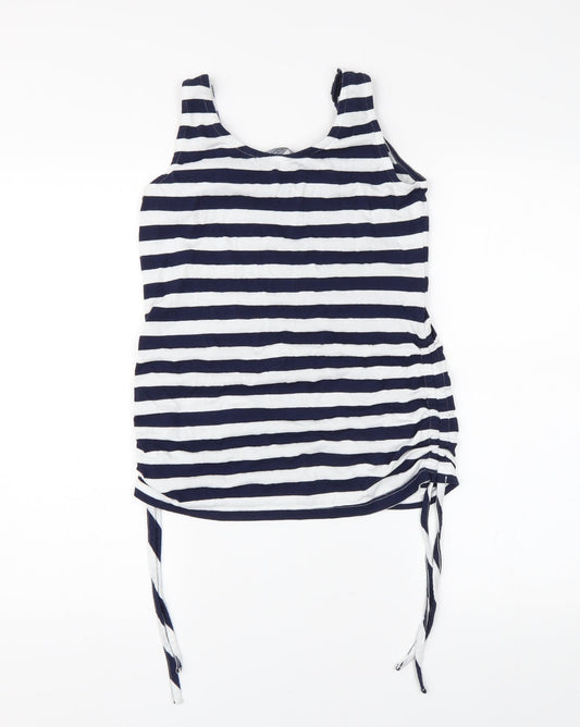 Dorothy Perkins Womens Blue Striped Basic Tank Size 8