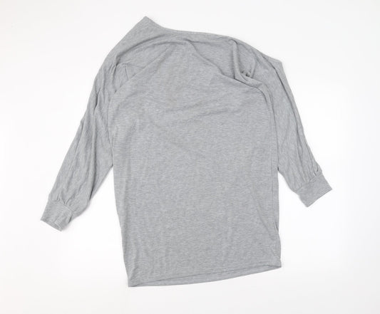 Boohoo Womens Grey Basic T-Shirt Size 12