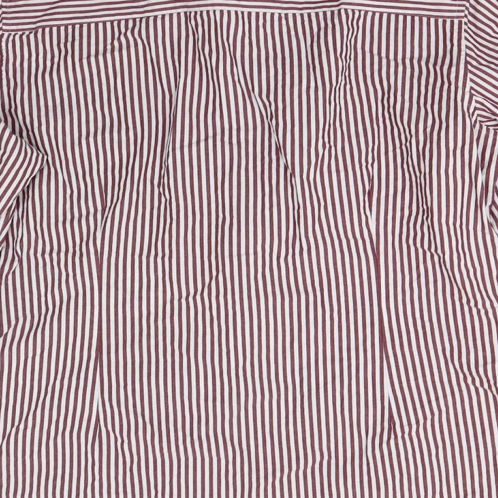 Matalan Mens Red Striped Button-Up Size 16.5
