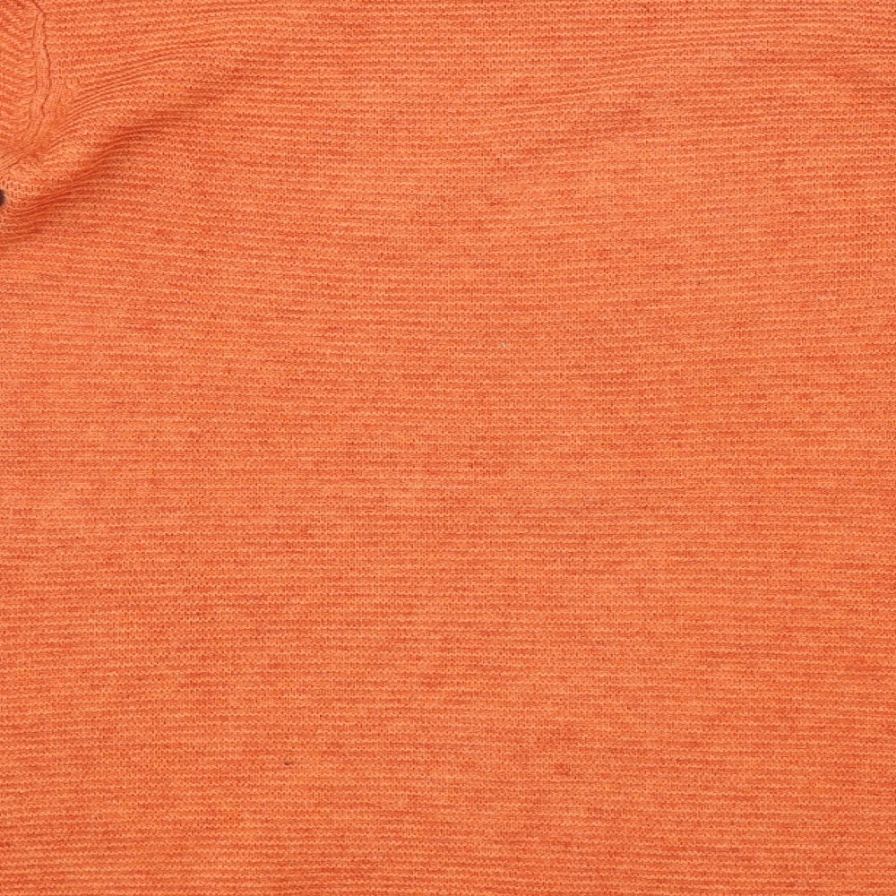 MEILY Womens Orange Striped Pullover Jumper