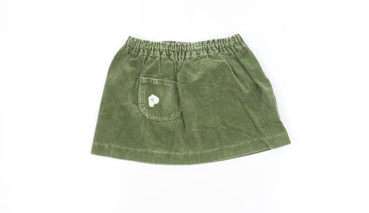 Preworn Girls Green Spotted A-Line Skirt