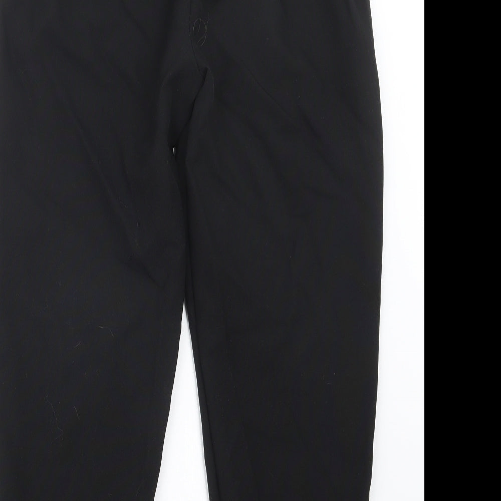 Preworn Womens Black Trousers Size 14 L24 in