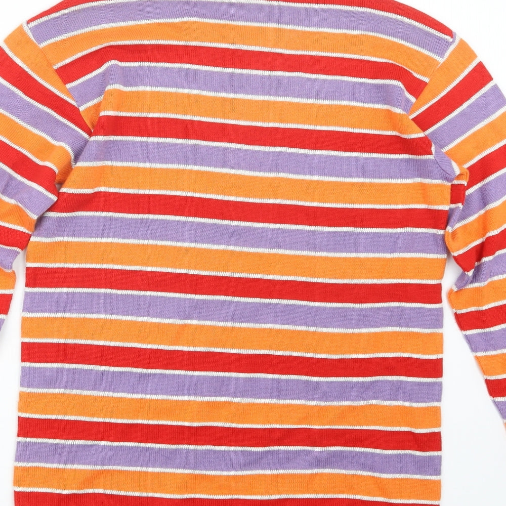 monari Womens Red Striped Pullover Jumper Size 8