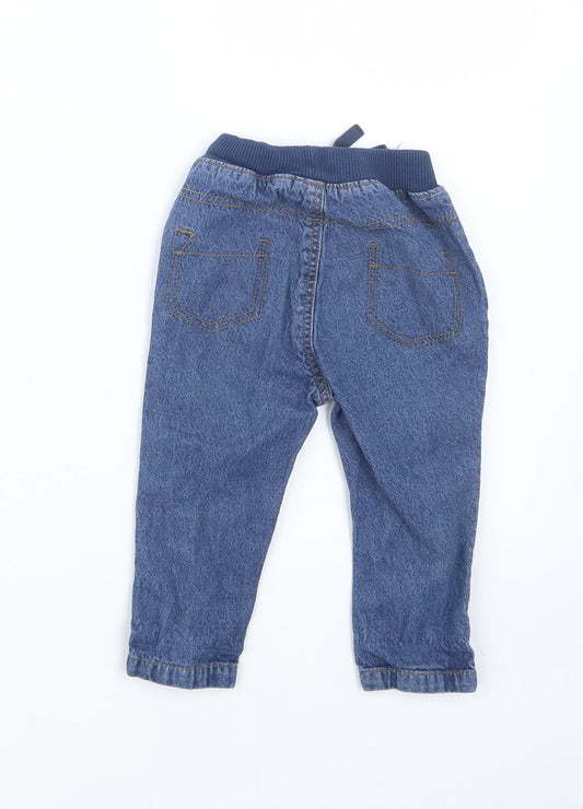 George Boys Blue Denim Cargo Jeans Size 6-9 Months