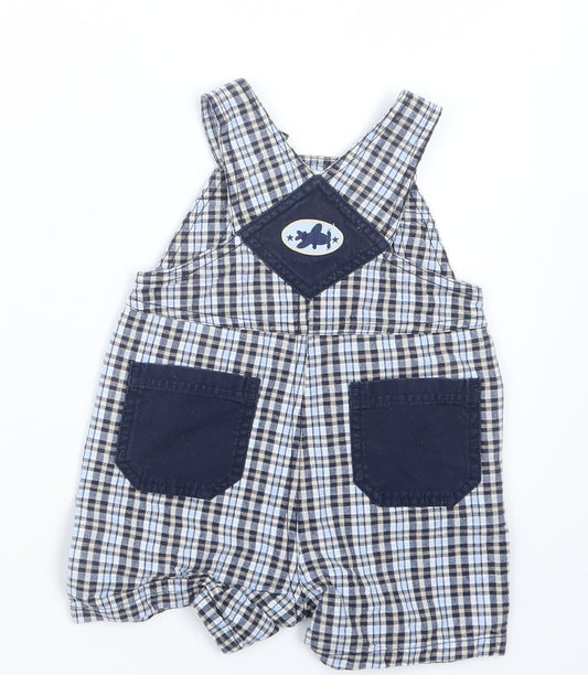 BHS Boys Blue Check Dungaree Outfit/Set Size 3-6 Months