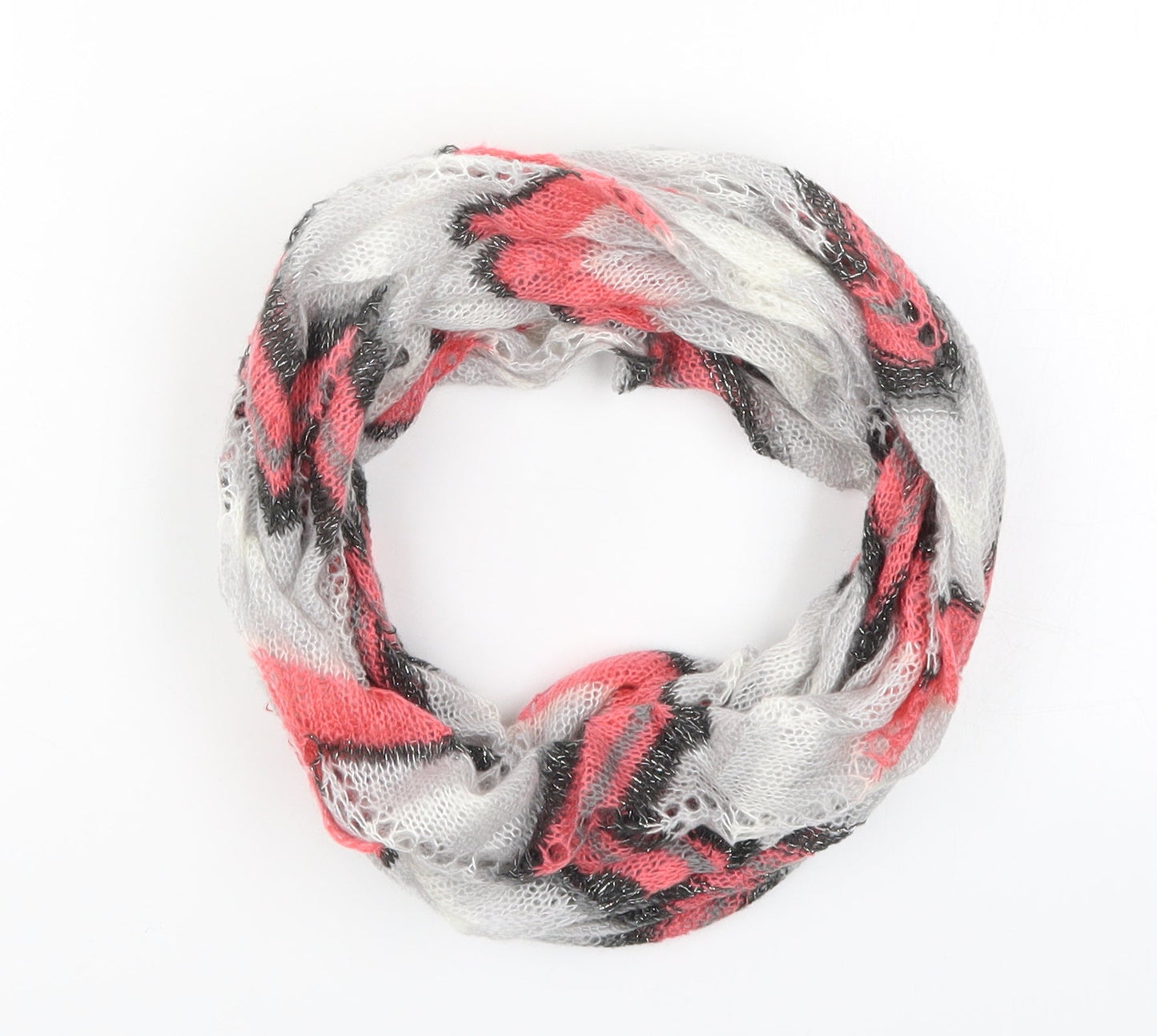 Preworn Womens Pink Striped Scarf - Zig Zag