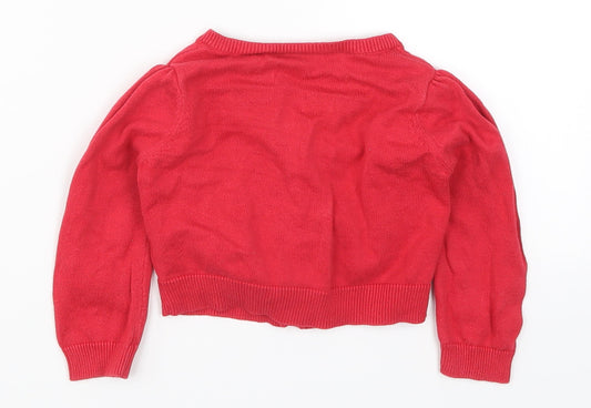 George Boys Red Knit Cardigan Jumper Size 12-13 Years