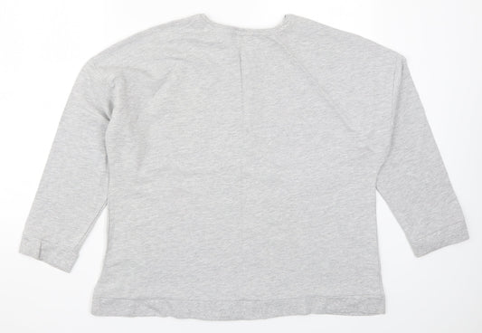 Be You Womens Grey Floral Pullover Sweatshirt Size 16