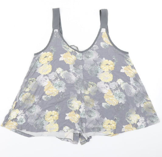 NEXT Womens Grey Floral Basic Tank Size 12
