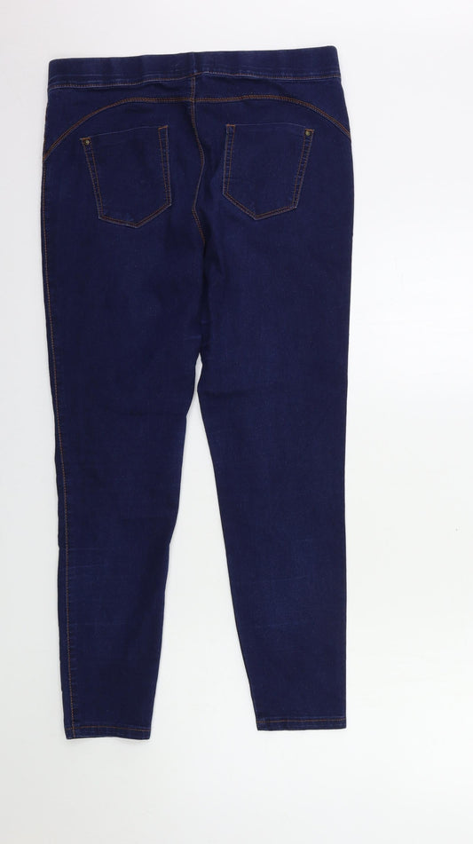 Denim & Co. Womens Blue Denim Skinny Jeans Size 14 L27 in