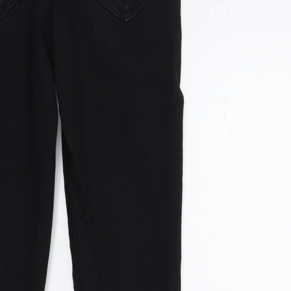 Brand and care label for Denim & Co. women’s black denim skinny jeans, size UK 10, 30-inch leg