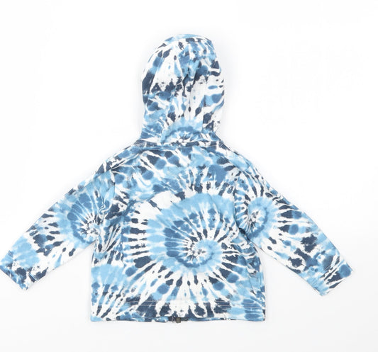 Nutmeg Girls Blue Geometric Full Zip Jumper Size 3-6 Months