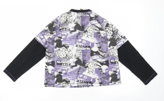 Urban Boys Multicoloured Geometric Pullover T-Shirt Size 10-11 Years
