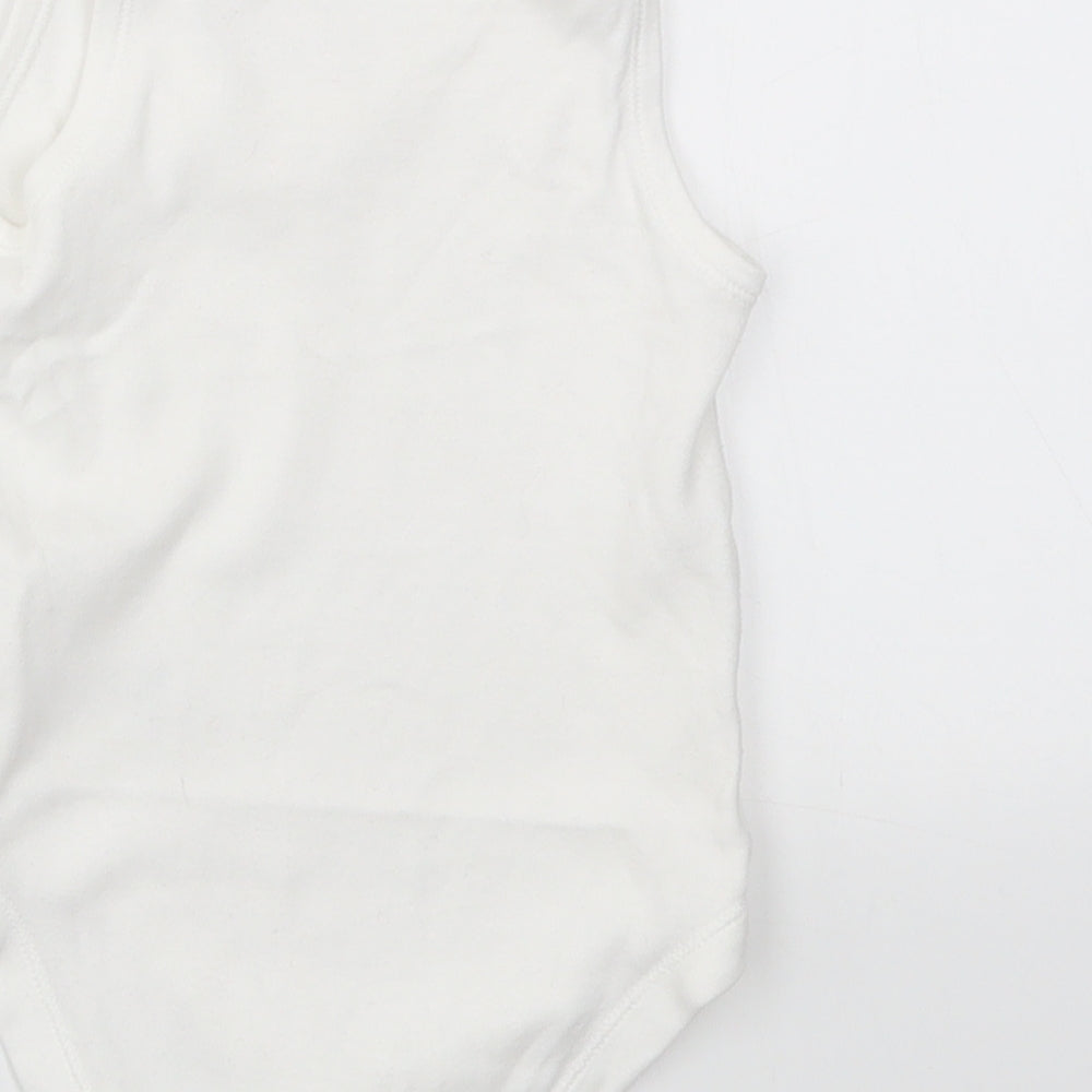 M&S Girls White Babygrow One-Piece Size 6-9 Months