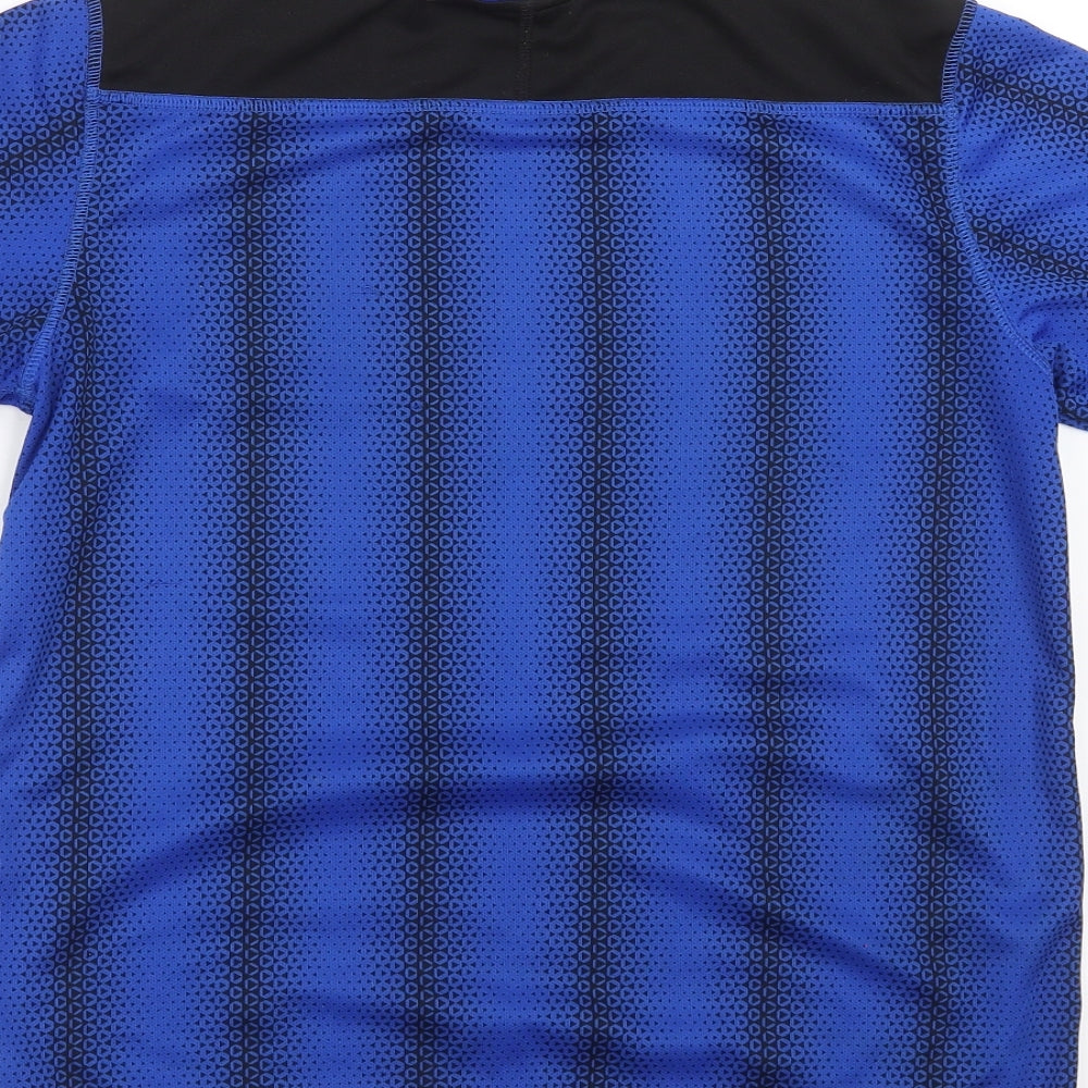 H&M Boys Blue Geometric Basic T-Shirt Size 12-13 Years
