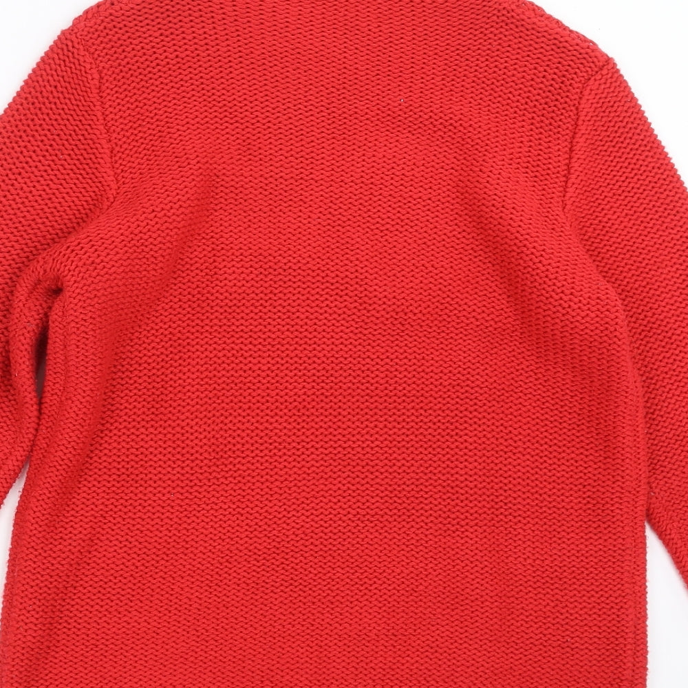 M&Co Womens Red Knit Pullover Jumper Size 12